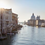 Grand Canal in Venice with Saint Mary of Health basilica, sun in Italy | SUPERPOBYT Travel